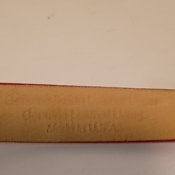 St John Women's Slim Red Genuine Italian Leather Gold Crocodile Embossed Luxury - Picture 6 of 8